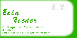 bela nieder business card
